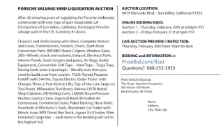 LA Los Angeles Dismantler - Porsche Parts 911 Boxster Cayman Shipping Worldwide 20+ Years