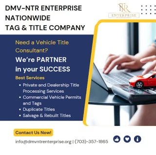NTR ENTERPRISE- All DMV Services Tag & Title, Salvage/Rebuilt Titles and much more!