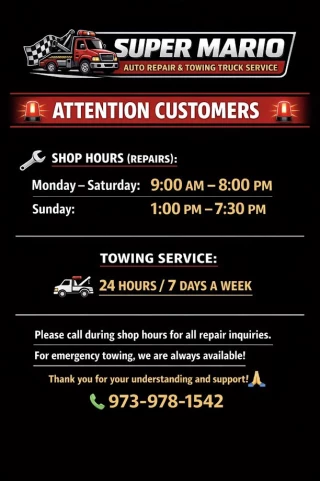 Super Mario Auto Repair & Towing Truck Services